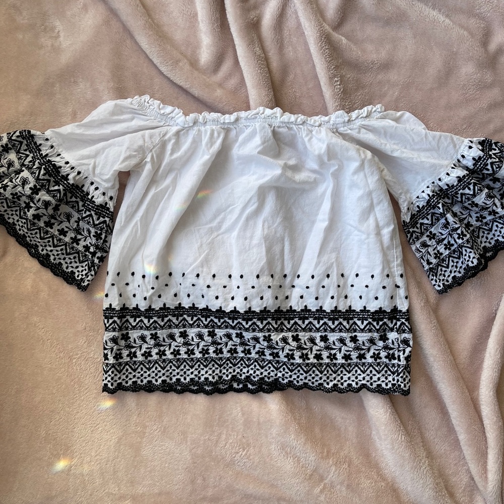 Off the Shoulder Embroidered Blouse